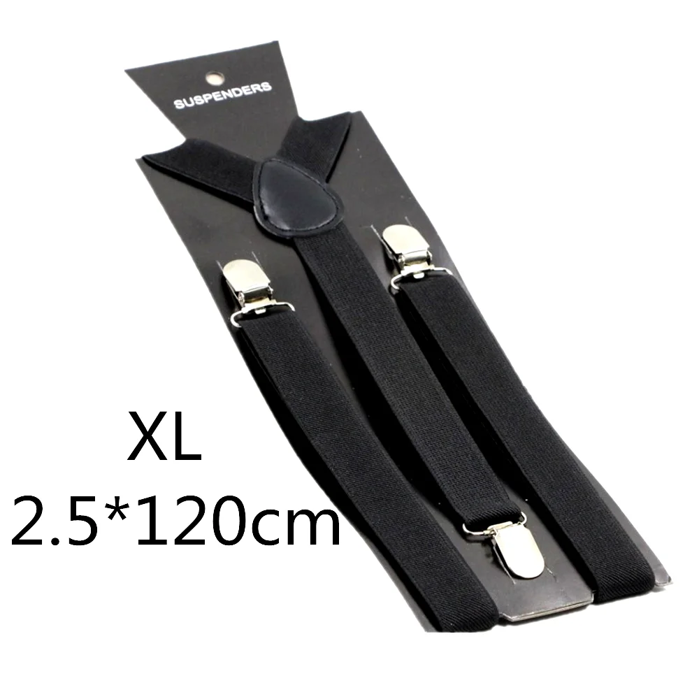 Black-120cm Однотонные подтяжки унисекс для детей и взрослых, для мужчин, женщин, мальчиков и девочек, эластичные регулируемые детские аксессуары-скобы, 5 размеров, для родителей и детей - Цвет: Black-120cm