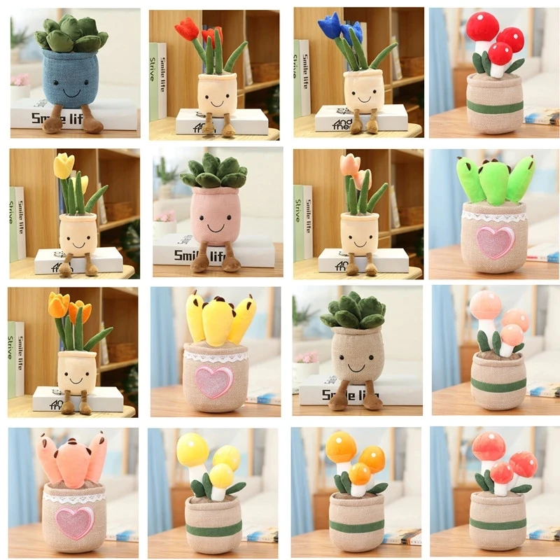 

Plush Kawaii Pillow Plants Series Lifelike Tulip Succulent Mushroom Bluebell Flower Pillow Stuffed Fruit Pillow Christmas Pillow