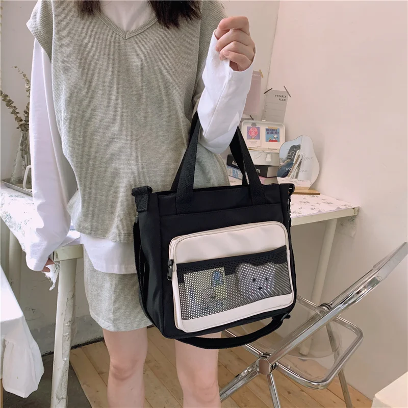 Корейская вместительная Холщовая Сумка Ins Женская Портативная сумка-мессенджер