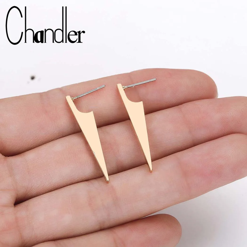 Женские Треугольные Серьги-гвоздики Chandler геометрические из нержавеющей стали в