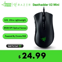 razer deathadder v2 mini wired gaming mouse 8500dpi optical sensor paw3359 chroma rgb ergonomic mice with 6 programmable buttons