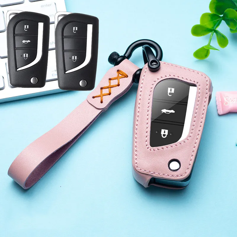 

Car key case Leather cover for Toyota Auris Corolla Avensis Verso Yaris Aygo Scion TC I'm 2015 2016 CHR CHR Camry 2018 2019 RAV4