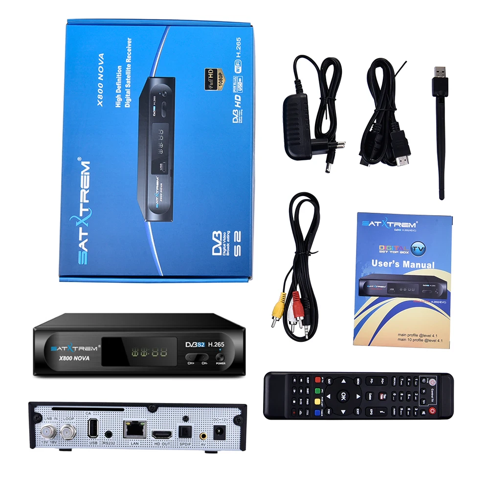 Satxtrem X800 Nova спутниковый ресивер receptor azamerica DVB S2 full hd 1080p with usb wifi ресивер цифровое тв turner магнитола цифровая приставка