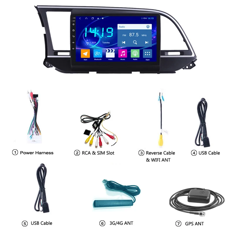 

9 INCH Android 10 Car Multimedia Player GPS Navigation For Hyundai Elantra 2016-2018 Radio Video Stereo System