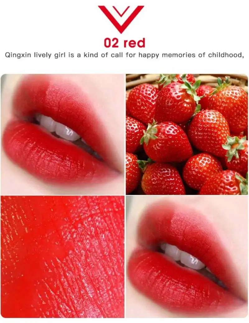 Матовая бархатная водостойкая губная помада в тюбике 5 цветов| |