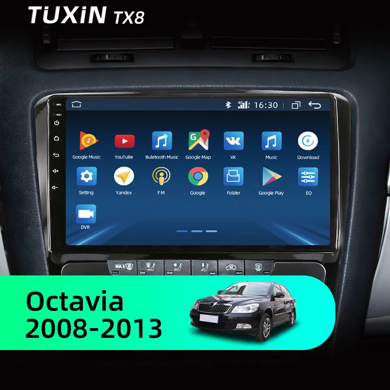 TUXIN 2 Din Android Car Radio For Skoda Octavia 2008-2013 8.1 Multimedia Video Player 10'' GPS Navigation No DVD | Автомобили и