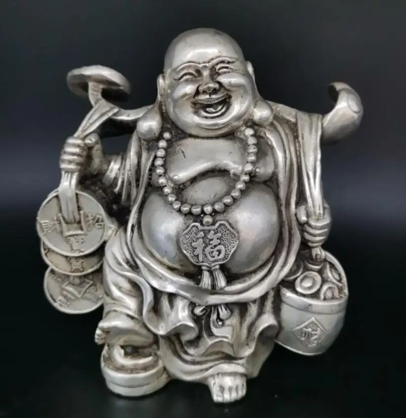 

China White copper maitreya Buddha crafts statue
