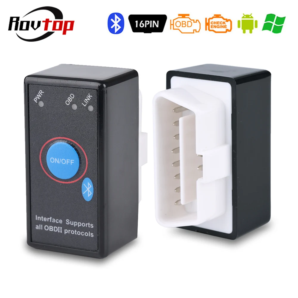 Автомобильный диагностический сканер Rovtop V1.5 EML327 Bluetooth OBD2 | Автомобили и мотоциклы
