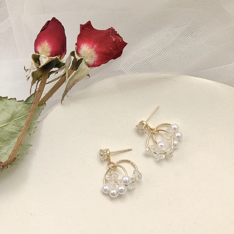 Модные Простые циркониевые металлические геометрические двухслойные круглые