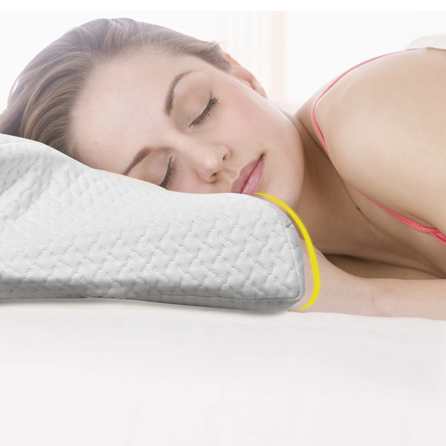 CPAP подушка | подушка для шеи из пены с эффектом памяти | Массажная эргономичная подушка для сна с защитой от храпа постельные принадлежности с наволочкой