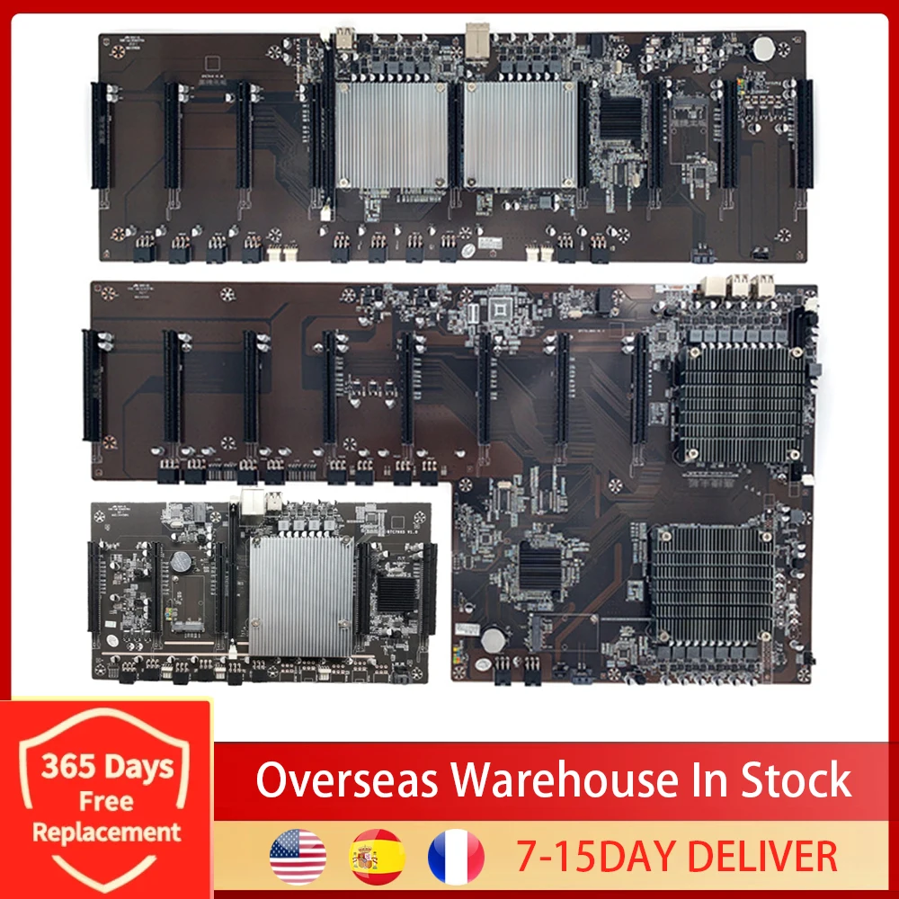 BTC X79 двойной Процессор добыча материнская плата 8 PCIE 16X DDR3 2011 Pin расстояние 65 мм