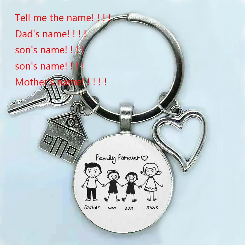 Personality Diy Family Gift Keychain Custom Name Mom Dad Daughter Son Pet Keychain Mom Dad Child Key Ring Gift For Family