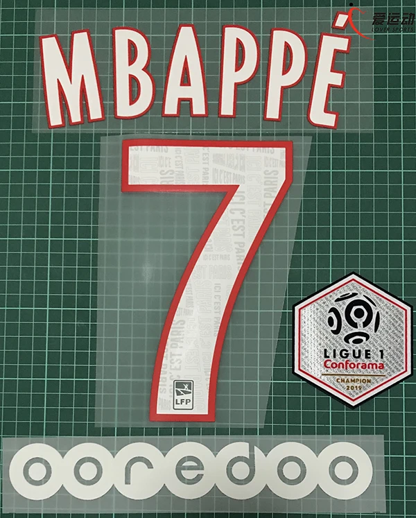 2019 2020 MBAPPE #7 набор с номером домашнего имени + пластырь чемпиона Лиги 1