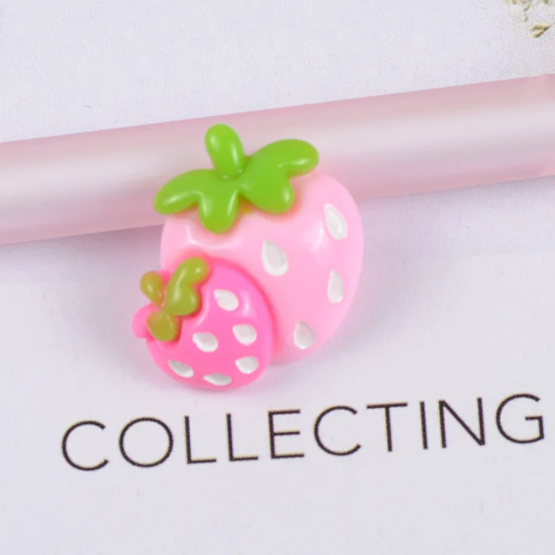 Симпатичные Клубника банан Кабошон из смолы с плоской задней стороной Скрап