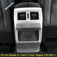 rear armrest box air condition ac vent cover trim anti kick panel accessories for nissan x trail x trail rogue t33 2021 2022