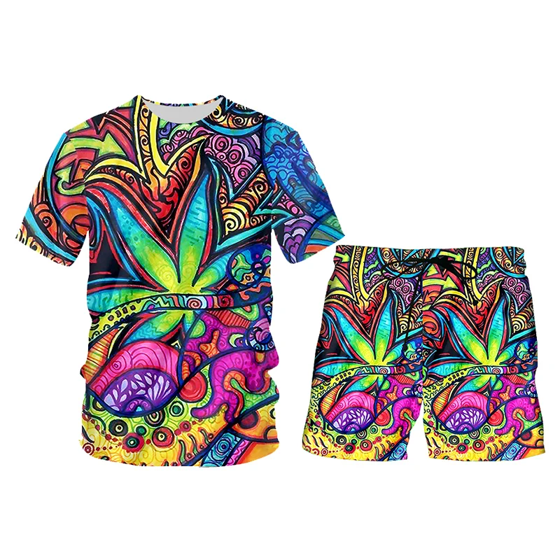 CJLM Новый разноцветный пуловер с цветными листьями 3D красочный костюм спортивный