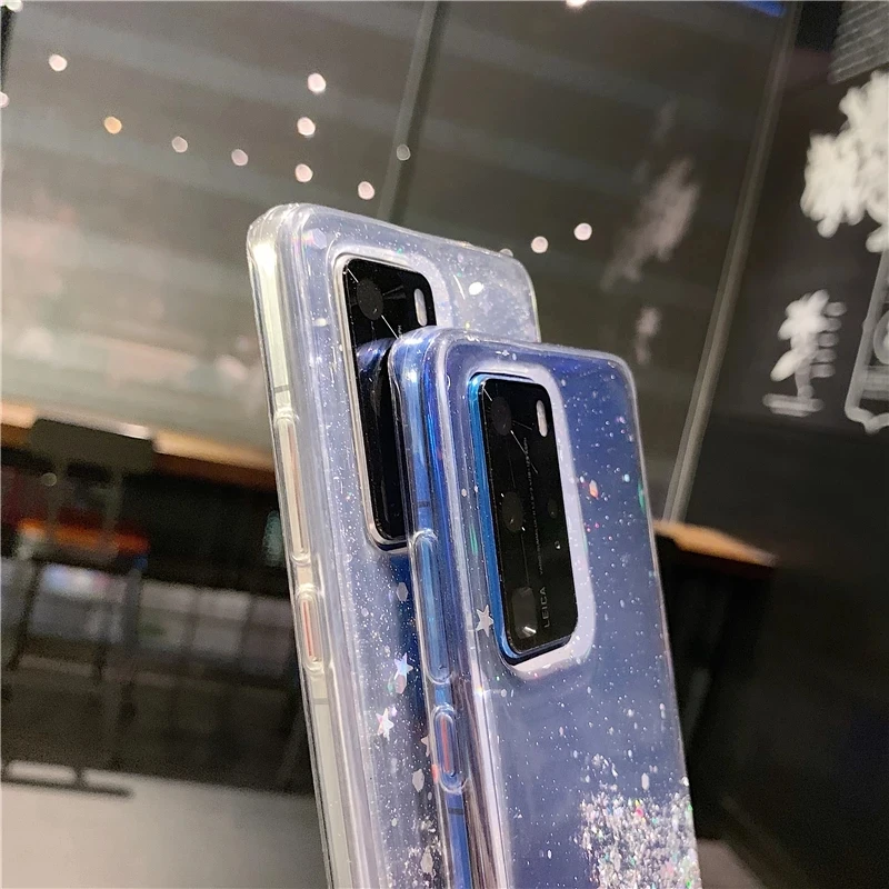 Блестящий Мягкий Прозрачный чехол из ТПУ для Samsung S20 S10 S9 S8 Plus Note 10 Lite A01 A10 A40 A50 A30S A70