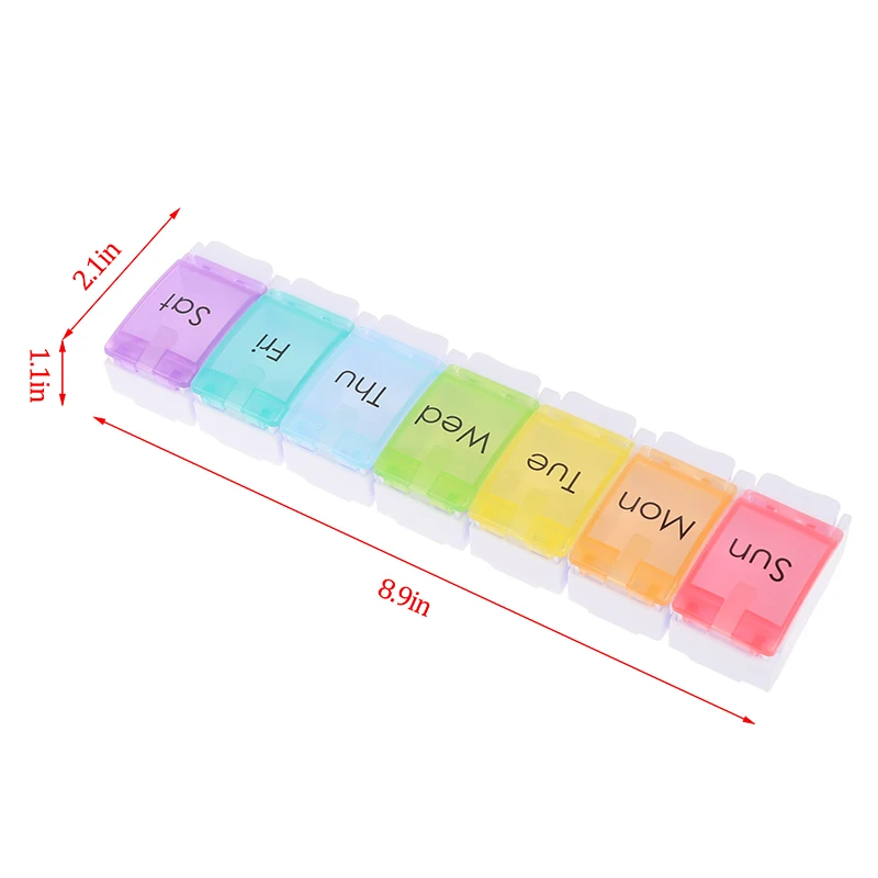 

1Pcs Push Button 7 Days Weekly Pill Organizer Tablet Pill Storage Box Plastic Medicine Box Splitters