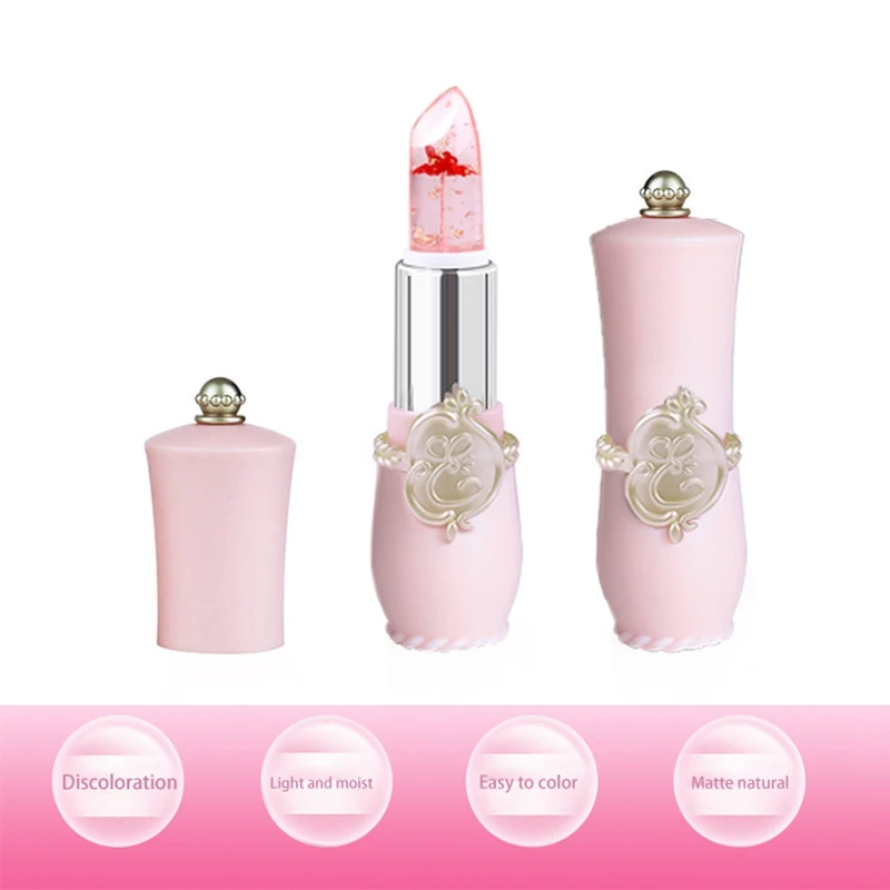 

1Set 6 Color Creative Jelly Flower Lipstick Long-Lasting Moisturizing Lipstick Makeup Temperature Color Change Lip Balm
