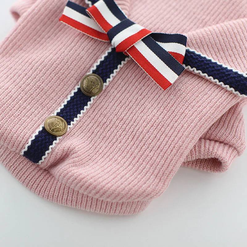 Пуховое пальто в школьном стиле для мальчиков и девочек Вязаный кардиган с