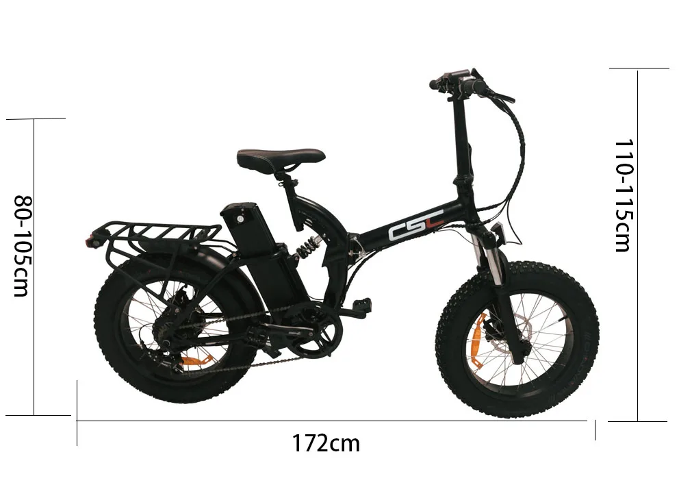 Günstig Fett Reifen Ebike 20'' 48V Elektrische Fahrrad 500W 4,0 Elektrische Fahrrad Beach Cruiser Bike Booster Fahrrad Klapp 15AH Lithium-batterie