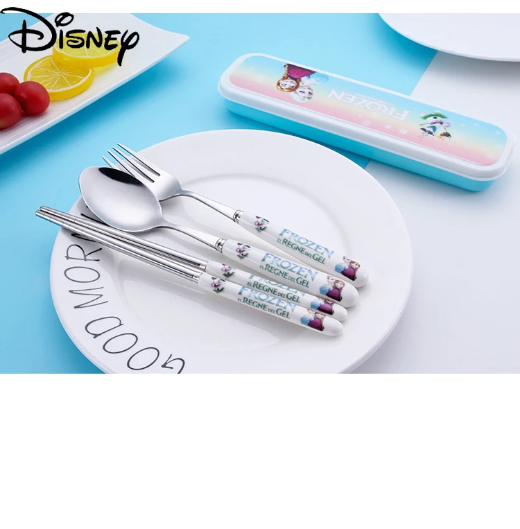 

Студийная керамическая посуда Disney, мультяшный креативный набор из трех предметов для отдыха на открытом воздухе, кемпинга, ложка, вилка, пал...