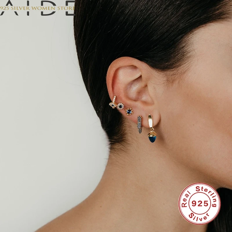 

AIDE 2020 Trend Earrings Silver 925 Jewelry Stud Earrings Crystal Flower Unusual Piercing Natural Style Ear Cuff #1.1