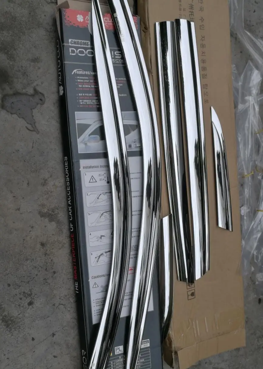 

ABS Chrome Window Visor Vent Shades Sun Rain Guard accessories for Hyundai Grand SantaFe TUCSUN ENCINO IX35 IX25 car styling