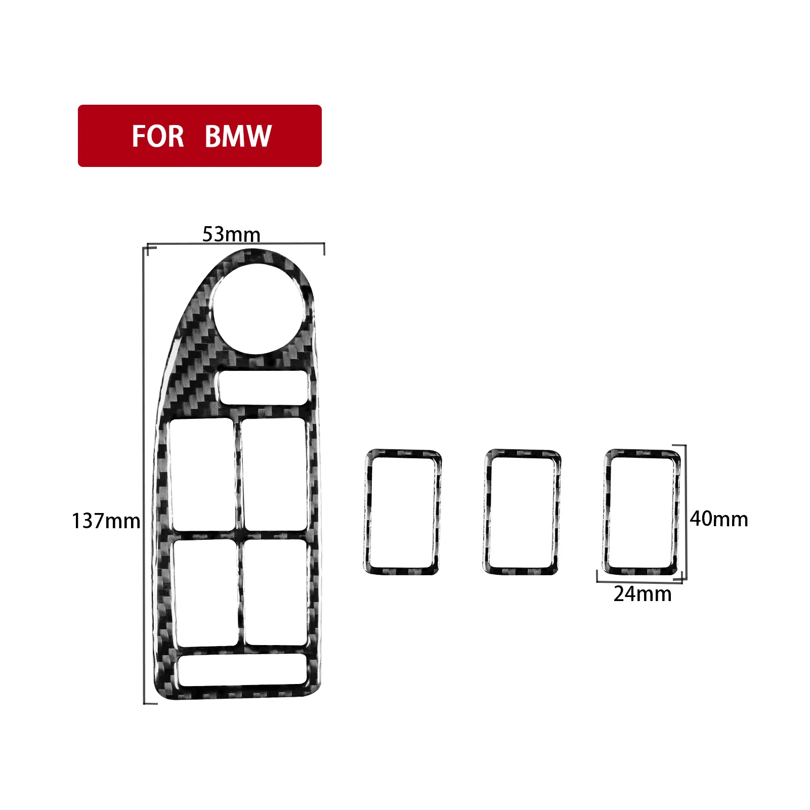For BMW 5 Series M5 E39 1998-2003 Carbon Fiber Stickers Door Power Window Lift Cover Frame Car Styling Interior Accessories