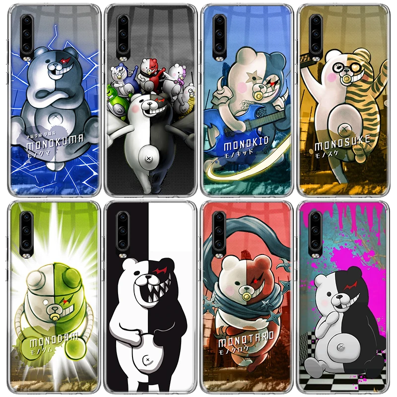 Cute Danganronpa Monokuma Monomi Phone Case For Huawei P30 Lite P40 P20 P10 P50 Mate 10 20 30 40 Pro Art Pattern Soft TPU Back C