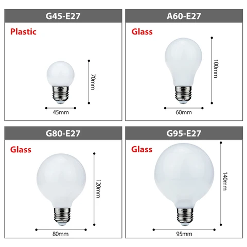 Светодиодная лампа KARWEN A60/G80/G95/G45  E27 3W/5W