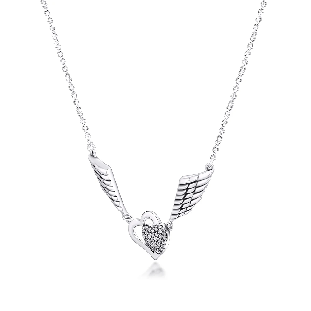 

Hearts & Angel Wings Necklaces 100% 925 Sterling Silver Jewelry Free Shipping