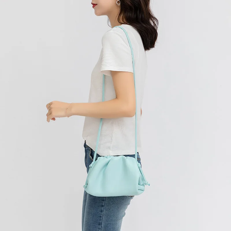 Женская сумка в стиле облако летняя мягкая плиссированная Сумка клатч из