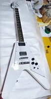 electric guitar mahogany body rosewood fingerboard white flying v guitar on sale free shipping