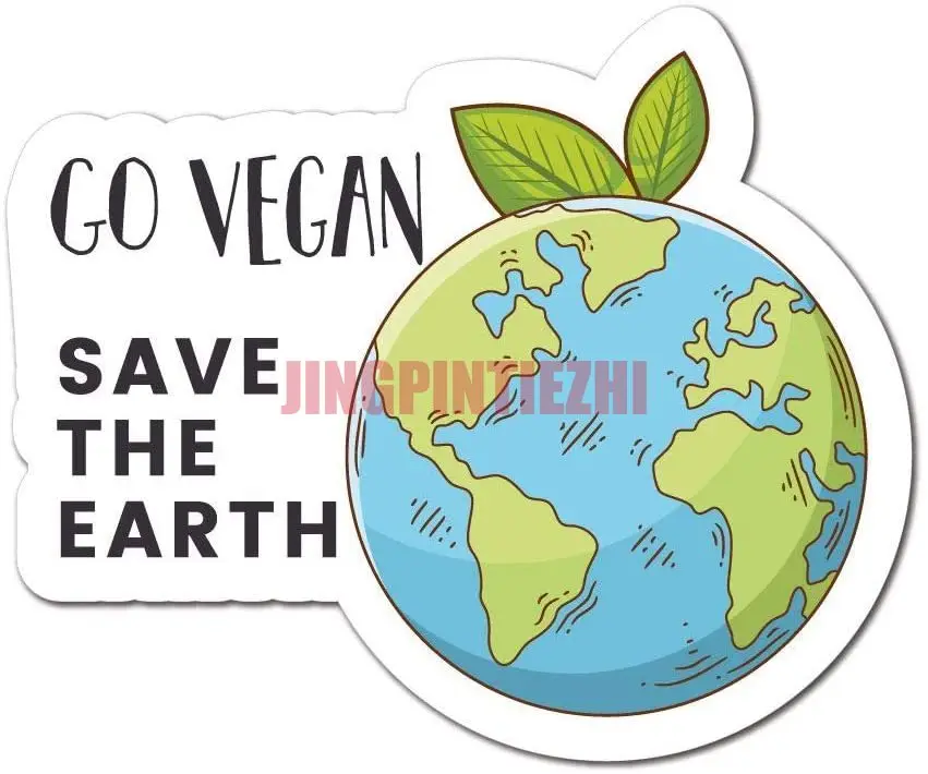 

Interesting Go Vegan Save The Earth Sticker Decal Vinyl Decals Racing Helmet Stickers