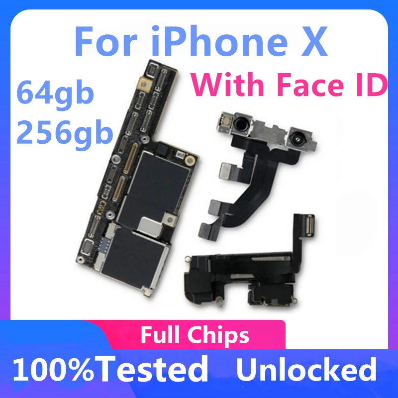 Unlocked Motherboard For iPhone X XS XR MAX 11 12 Without/With Face ID Full Chips Support IOS Update Tested | Мобильные телефоны и