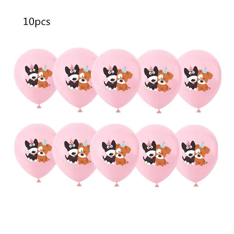 Dog pink 10 шт. 12 дюймов Единорог латексные шары собака день рождения баллон гелия украшения пчела Акула панда надувные globos детские игрушки - Цвет: Dog pink