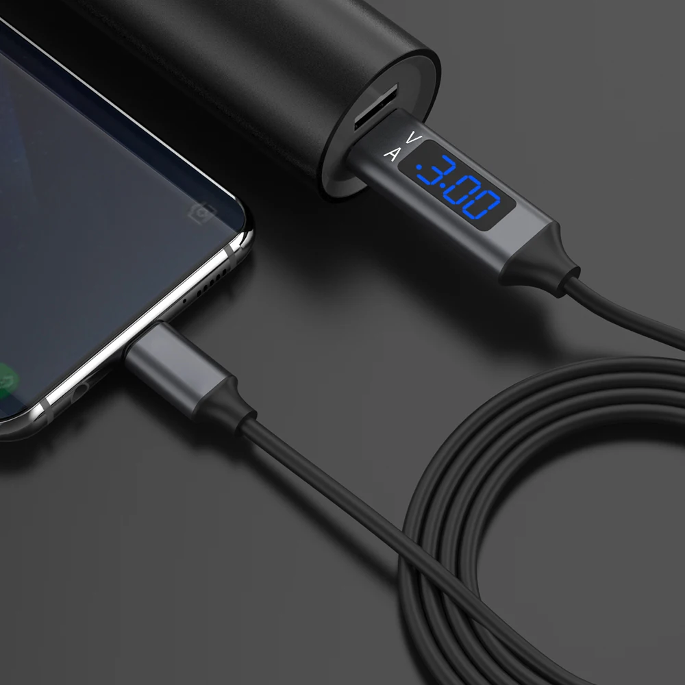 

USB Type C Cable,Voltage and Current Display Fast Charging Data Sync USB-C Cable for Samsung Xiaomi