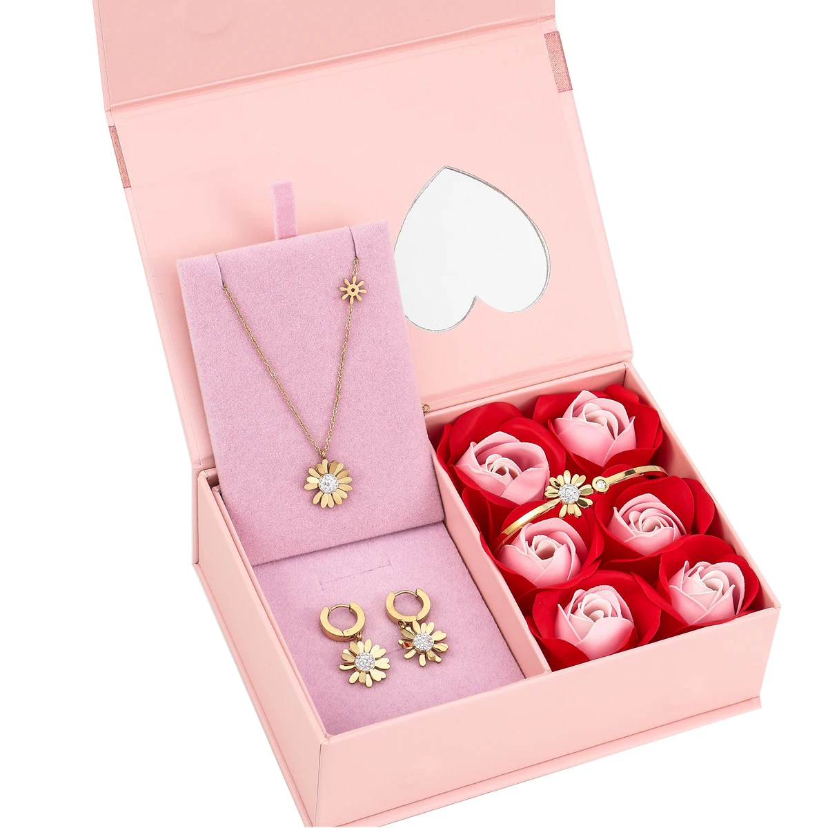 

3Pcs/Set Girls Jewlery Set 316 stainless steel necklace and bracelet and earrings good quality ladies dress for goodfriends gift