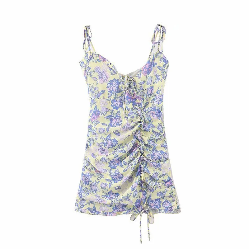 Yf7458 женское платье vestidos de verano летнее новое плиссированное на бретельках с