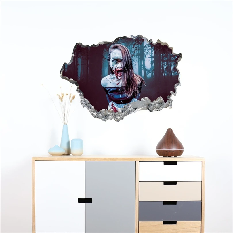 2020 Хэллоуин вечерние 3D призрак страшная настенная наклейки Съемный Искусство