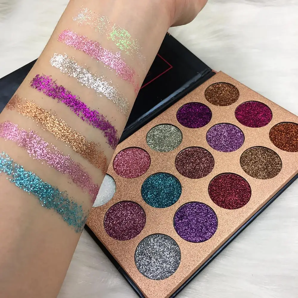BEAUTY GLAZED 15 цветов Палитра теней для век блестящая прессованная стандартная