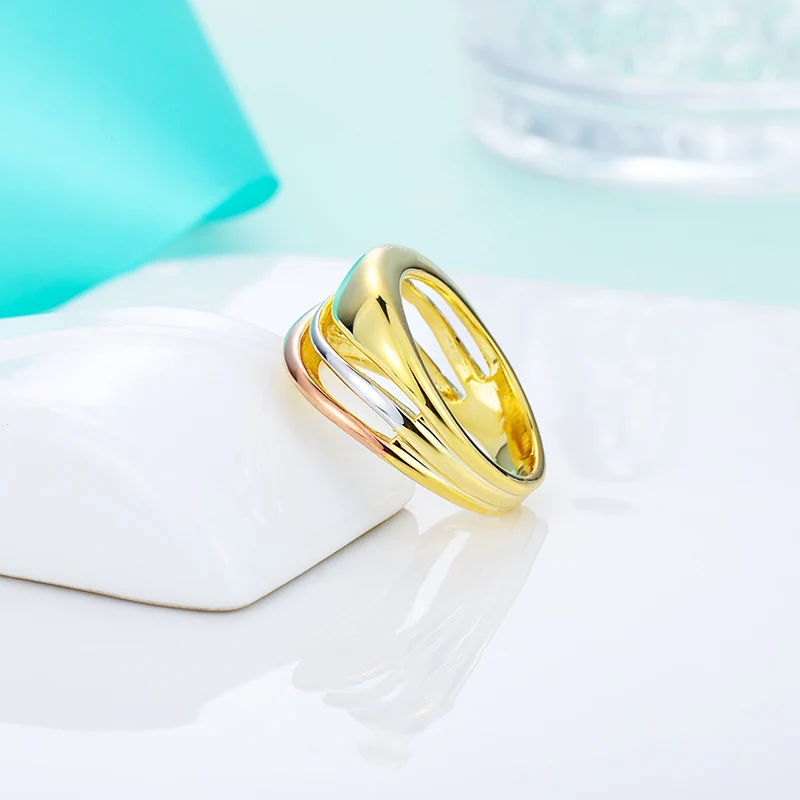 Женское широкое кольцо MAIKALE комплект колец из розового золота и подарочные