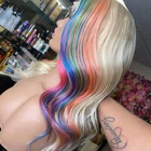 Парики из парик цвета радуги натуральных светлых волос, Hd, прозрачные, 613 цвета