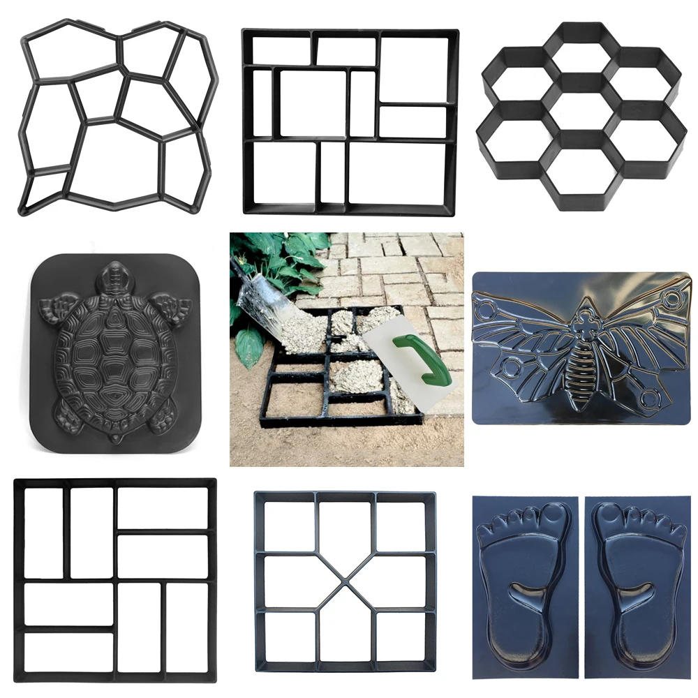 

Concrete Molds Path Maker Mold DIY Reusable Concrete Paving Mold Cement Brick Mold Stone Garden Floor Road Pave Scraper Trowel