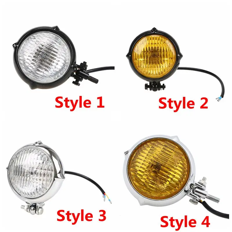 Мотоциклетный ретро-светильник 5 дюймов черный 35 Вт комплект для Кафе Racer Suzuki Harley