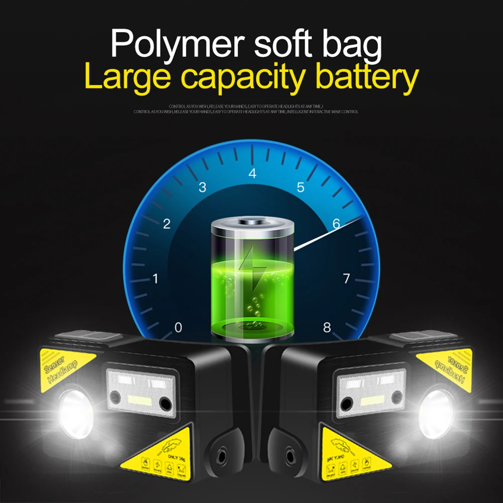 

100000LM XPG Sensitive Inductive Headlamp USB Head Light Torch Waterproof Outdoor Headlamp Portable Headlight Work Light