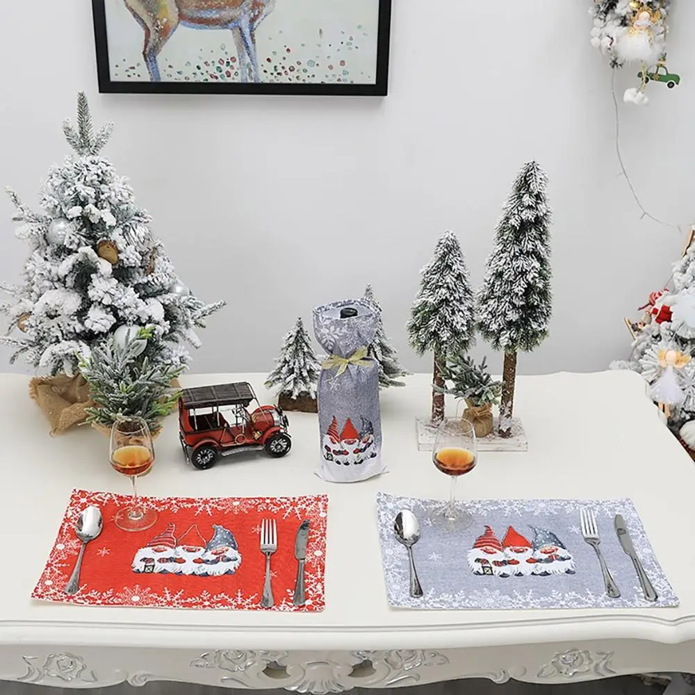 Christmas Decoration Cartoon Forest Man Placemat Gift table placemat with knife and fork #T | Дом и сад