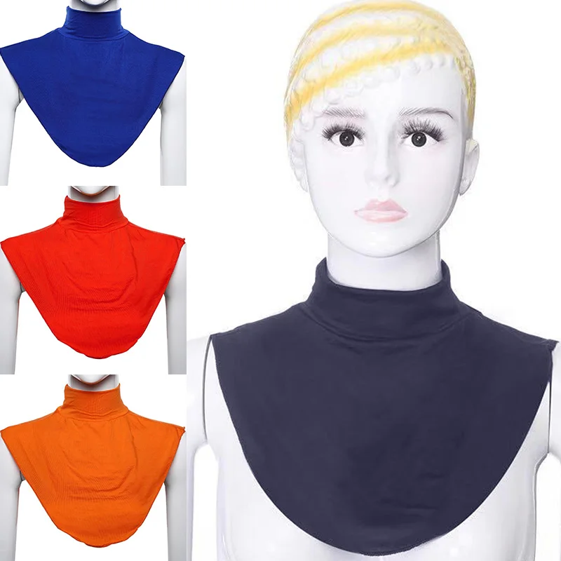 

Islamic Solid Color Knitted Fake Collar Muslim For Men Women Hijab Extension Neck Chest Modal Scarf Collar Fake Collar Bib