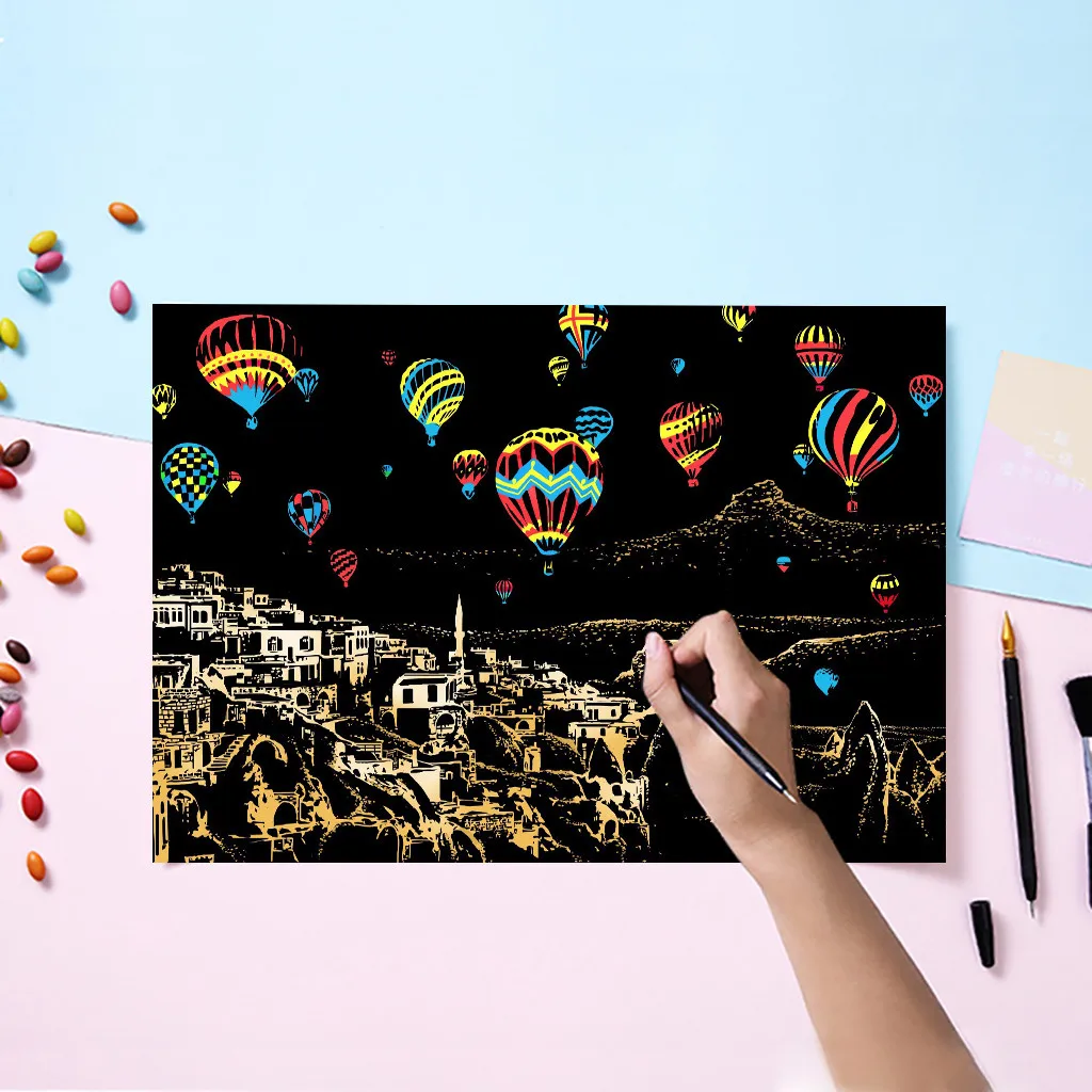 

Magic Colorful Drawing Board Paper Painting Scraping Children Kids learning Education Toys Painting Doodle Scratch Toys